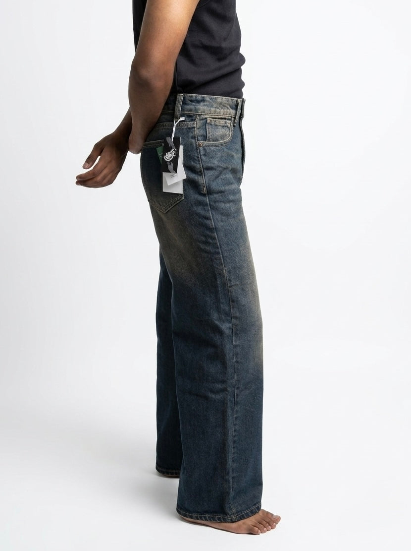 Vintage Wash Wide Leg Jeans